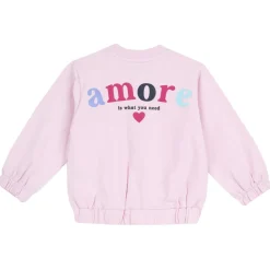 Chicco felpa con zip rosa, fiorellino e scritta magic