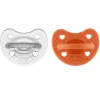 Chicco gommotto silicone luxe 16-36m 2pz arancio/trasparente