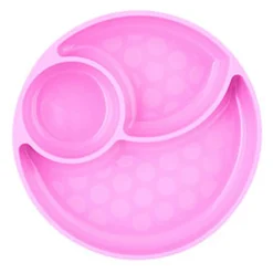 Chicco piatto porzionato silicone rosa 12m+