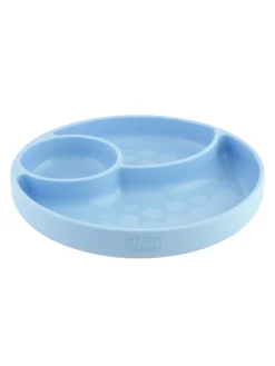 Chicco piatto porzionato silicone blu 12m+