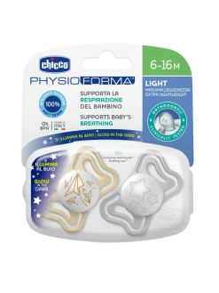 Chicco succhietto physio light lumi sil 6-16m 2 pz