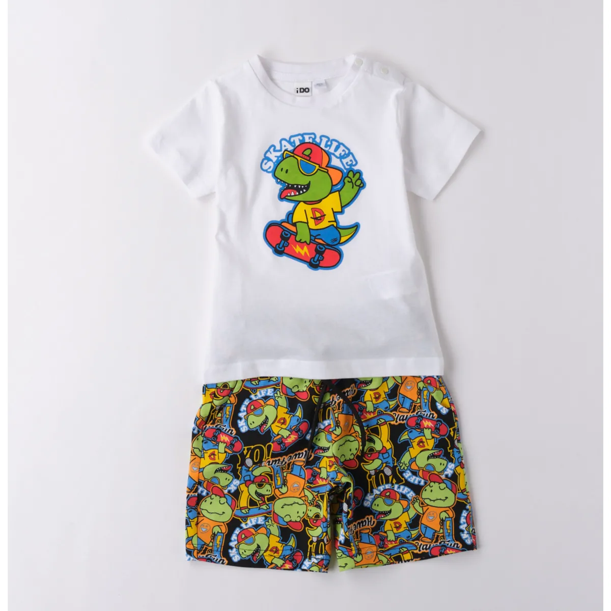 IDO Completo corto short fantasia multi + ts bianca dino