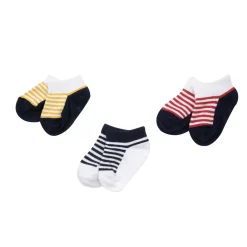 Mawi Confezione 3 paia calzini corti in cotone a righe antiodore –