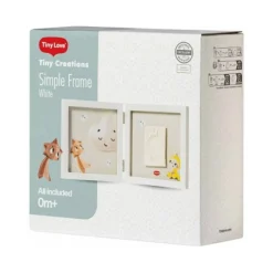 TINY LOVE Cornice semplice bianca per impronte e foto del neonato –