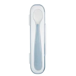 Chicco Cucchiaino morbido silicone 6m+ grigio con case –