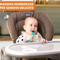 Chicco Cucchiaino morbido silicone 6m+ grigio con case –