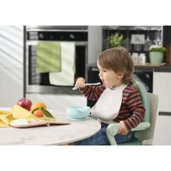 Chicco Cucchiaino morbido silicone 6m+ grigio con case –