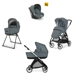 Inglesina Electa system quattro colore union grey con telaio silver black e seggiolino darwin infant –