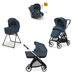 Inglesina Electa system quattro colore hudson blue con telaio silver black e seggiolino darwin infant recline –