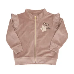 Mawi Felpa ciniglia zip bimba con rouches