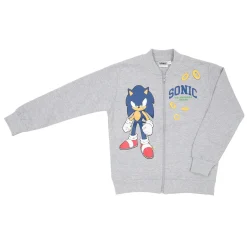 SEGA SONIC Felpa con zip bimbo grigia “sonic”