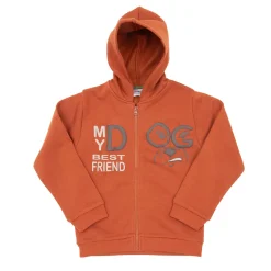 Mawi Felpa con zip e cappuccio bimbo terra stampata