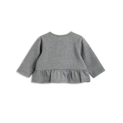 Chicco Felpa stampata grigia con zip in lurex –