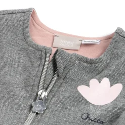 Chicco Felpa stampata grigia con zip in lurex –