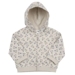 Mawi Felpa zip bimbo beige stampata