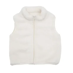 Mawi Gilet morbido con zip bimba panna