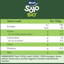 Hero baby omo pera e mela bio 6x120g