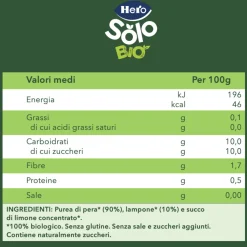 Hero baby pouch pera lampone bio 100g