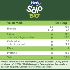 Hero solo omogeneizzato mela pesca albicocca 120 gr