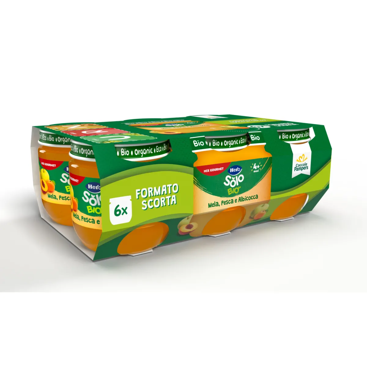 Hero Solo omogeneizzato mela pesca albicocca 6×120 gr