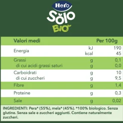 Hero solo omogeneizzato pera mela 120g