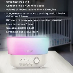 Hubble connected mist 5-in-1 umidificatore con aromi