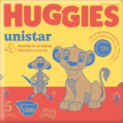 Huggies unistar mega pack tg.5 126 (42×3) pezzi