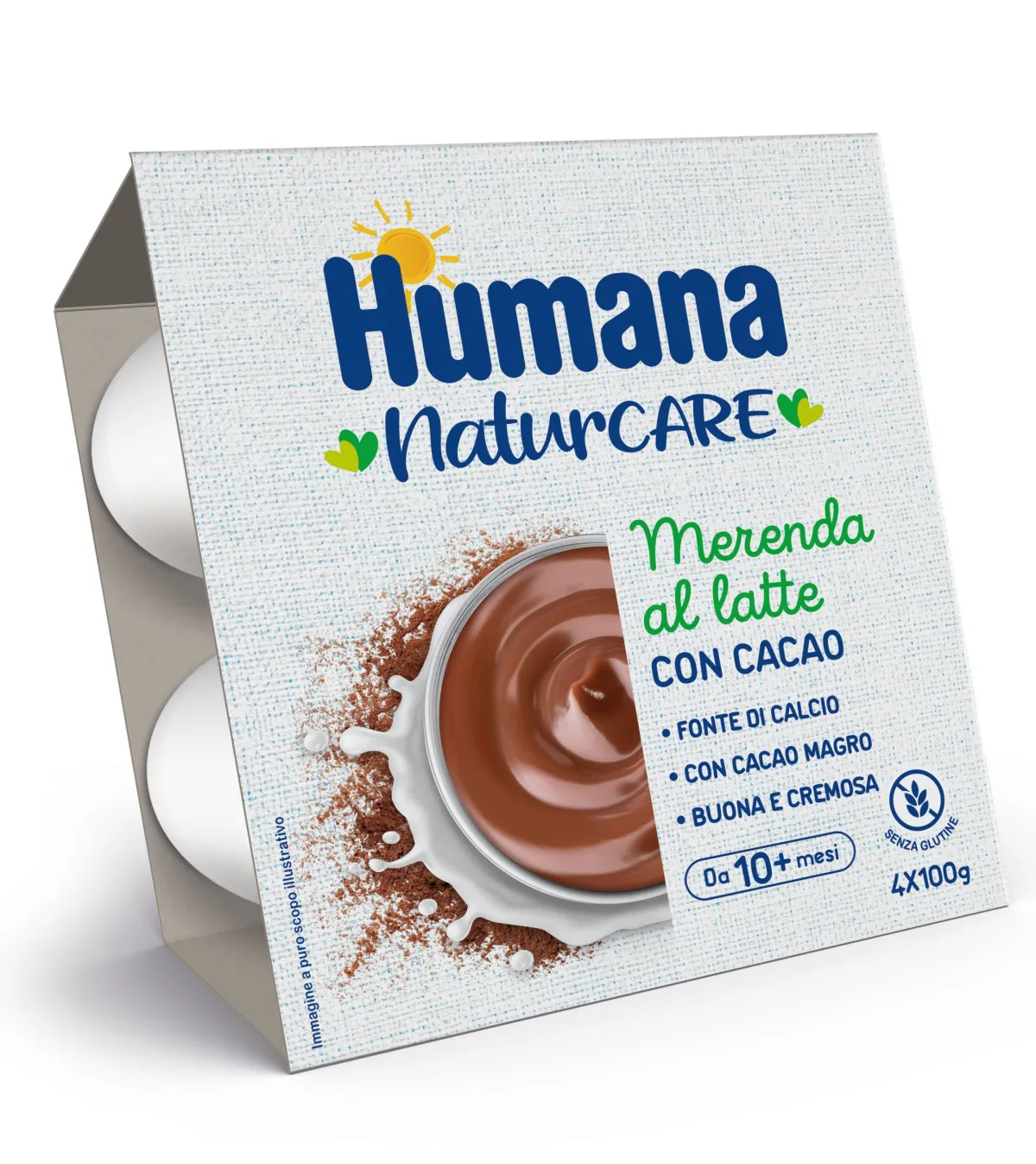 Humana merenda al latte cacao 4×100 gr