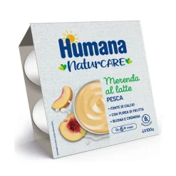Humana merenda latte pesca 4x100gr