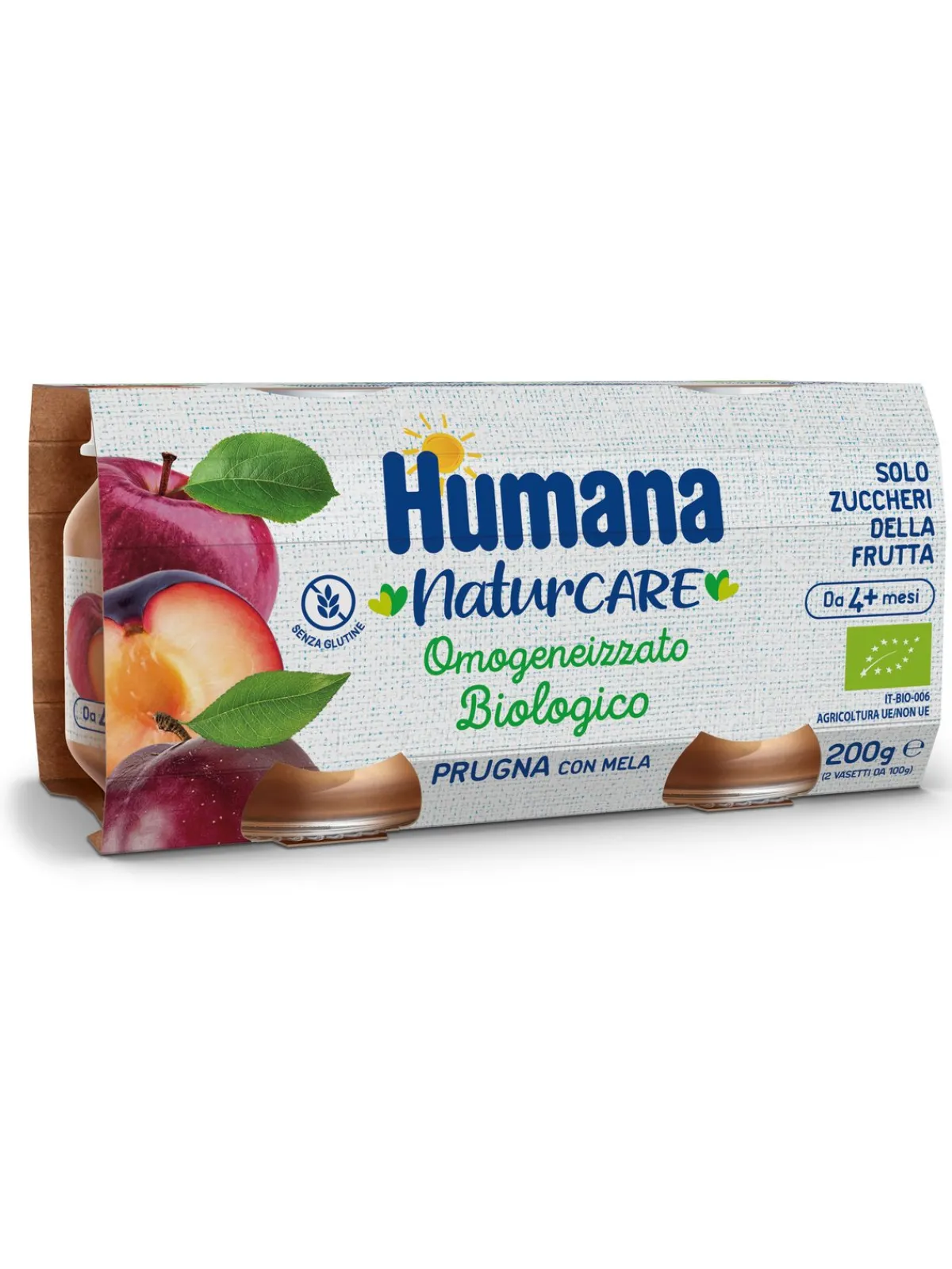 Humana omogeneizzato prugna biologico 2×100 gr