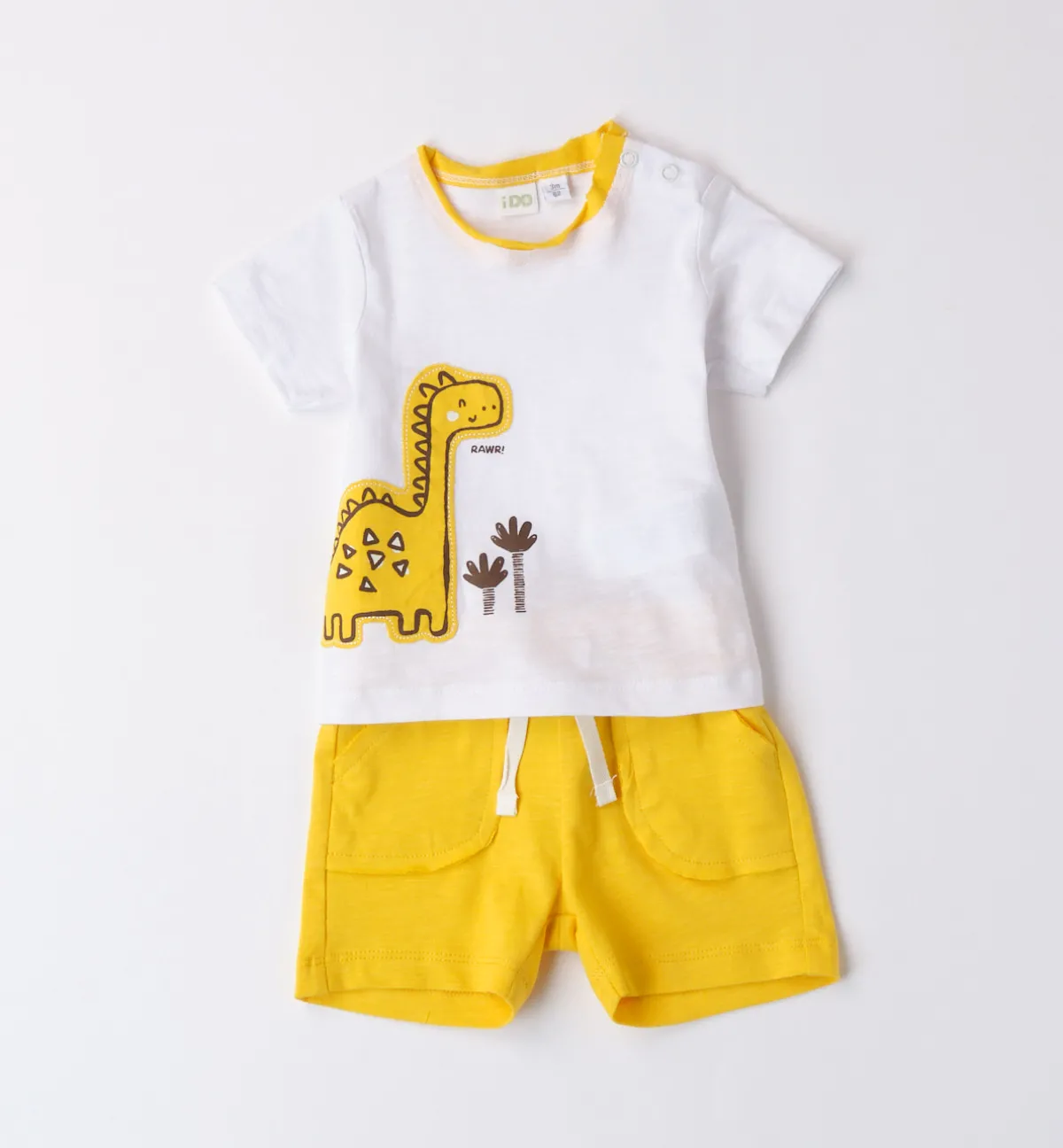 IDO set corto 2 pezzi ts giraffa e short giallo
