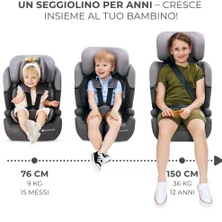 KinderKraft seggiolino auto comfort up i-size black 76-150 cm