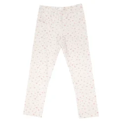 Mawi Legging stretch bimba beige trama a quadri stampati