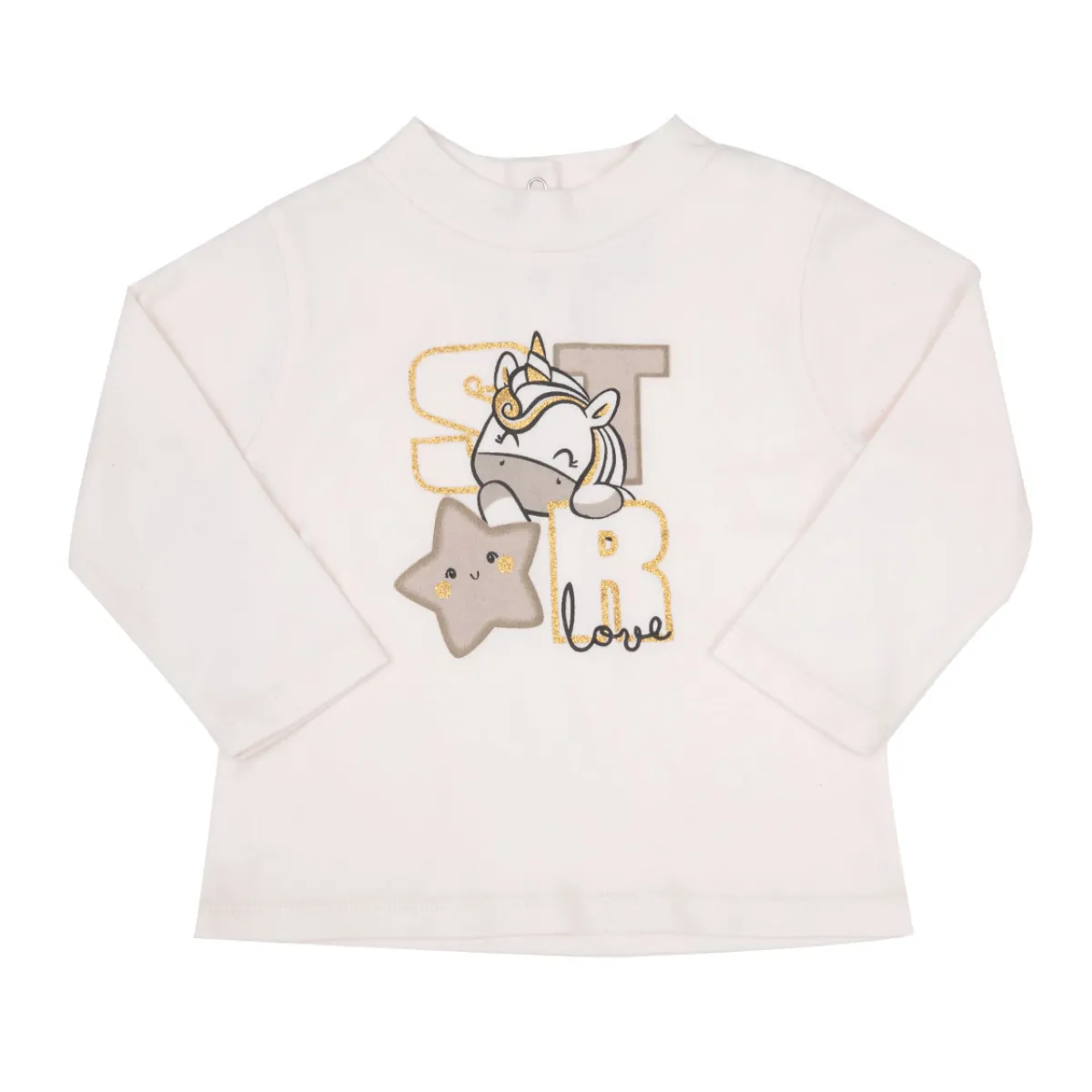 Mawi Lupetto interlock bimba panna stampato “unicorno”