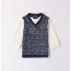 Mignolo Maglia felpa finto gilet pied de poulle