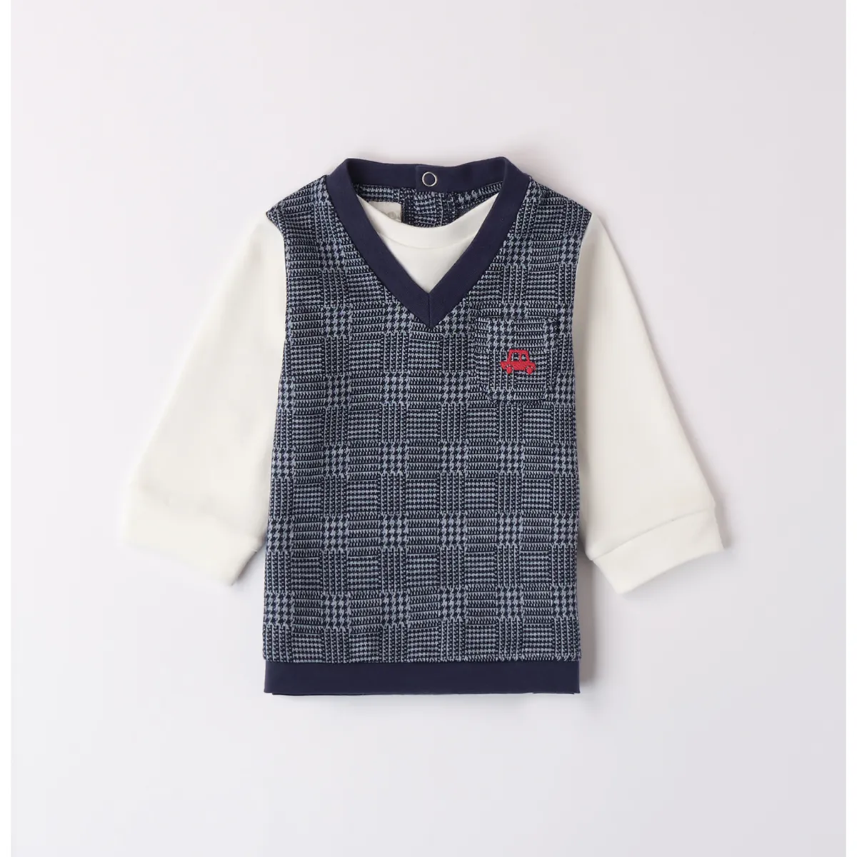 Mignolo Maglia felpa finto gilet pied de poulle