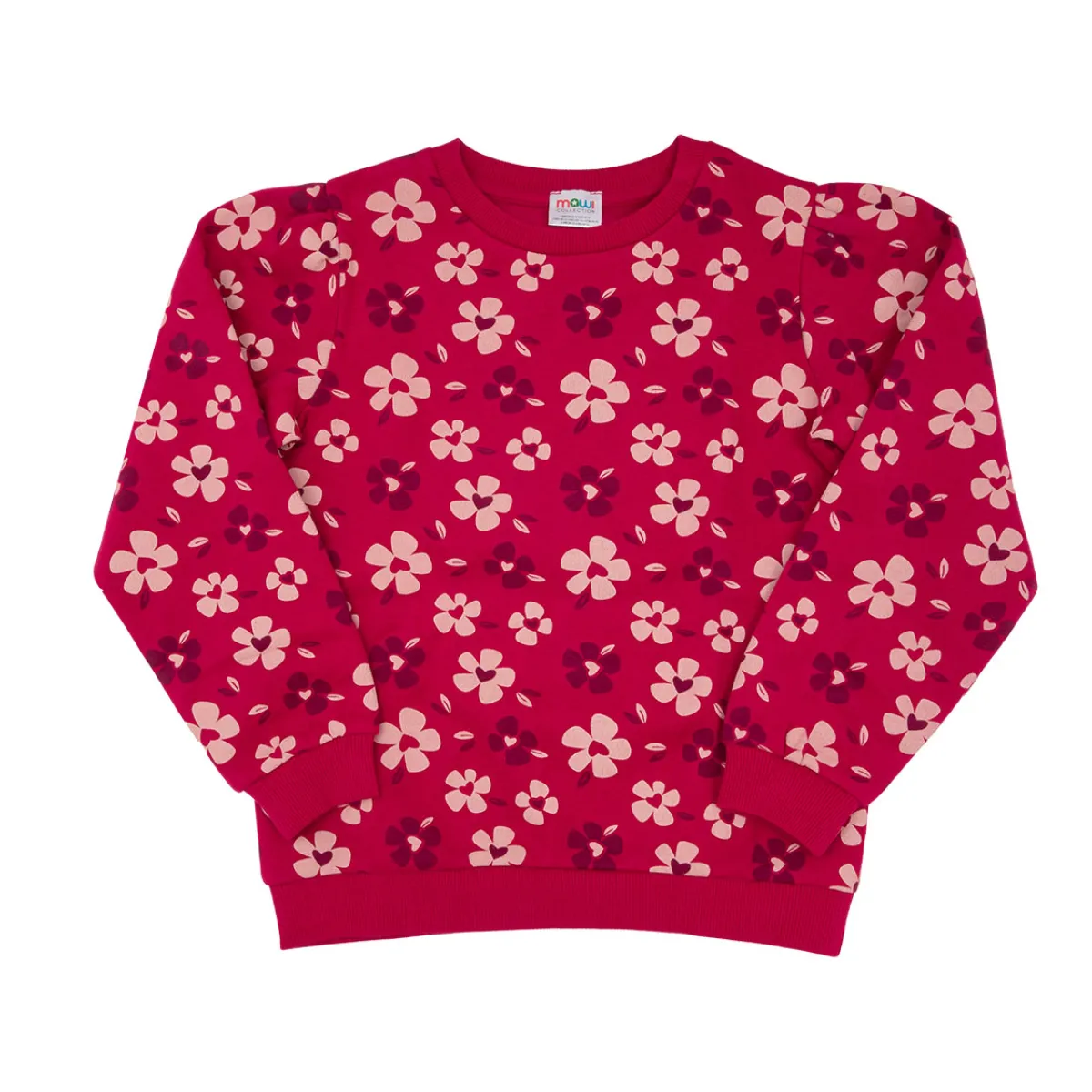 Mawi Maglia felpata bimba rossa stampata