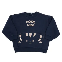 Mawi Maglia felpato bimbo e scuro stampata