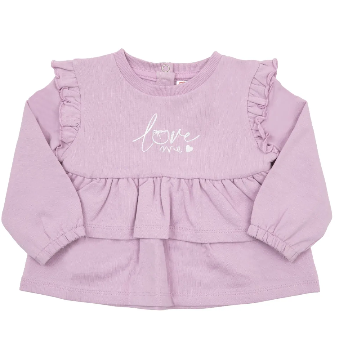 Mawi Maglia french terry bimba con rouches