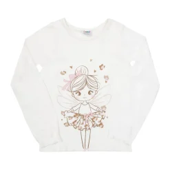 Mawi Maglia jersey manica lunga bimba bianca stampata