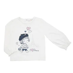 Mawi Maglia jersey manica lunga bimba bianca stampa “paris”