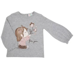 Mawi Maglia jersey manica lunga bimba grigia stampa “dolce bimba”