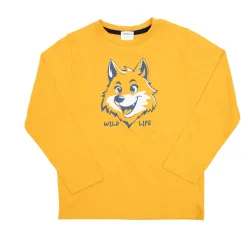 Mawi Maglia maniche lunghe bimbo gialla stampata
