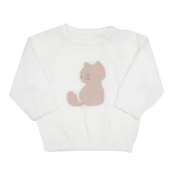 Mawi Maglia tricot bimba panna con intarso