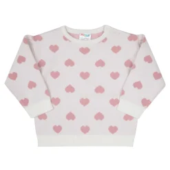 Mawi Maglia tricot bimba panna stampa “cuoricini”