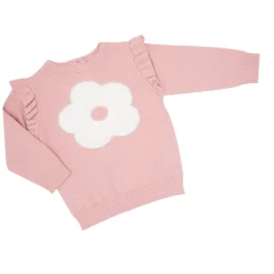 Mawi Maglia tricot bimba fiore bianco