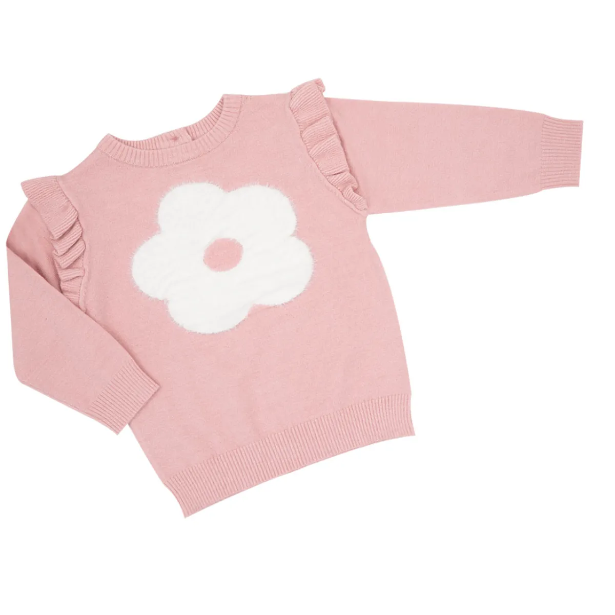 Mawi Maglia tricot bimba fiore bianco