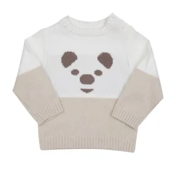 Mawi Maglia tricot bimbo panna/beige con intarso