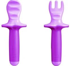 Mam dipper set, set posate con forchetta e cucchiaio, 6+ mesi, rosa