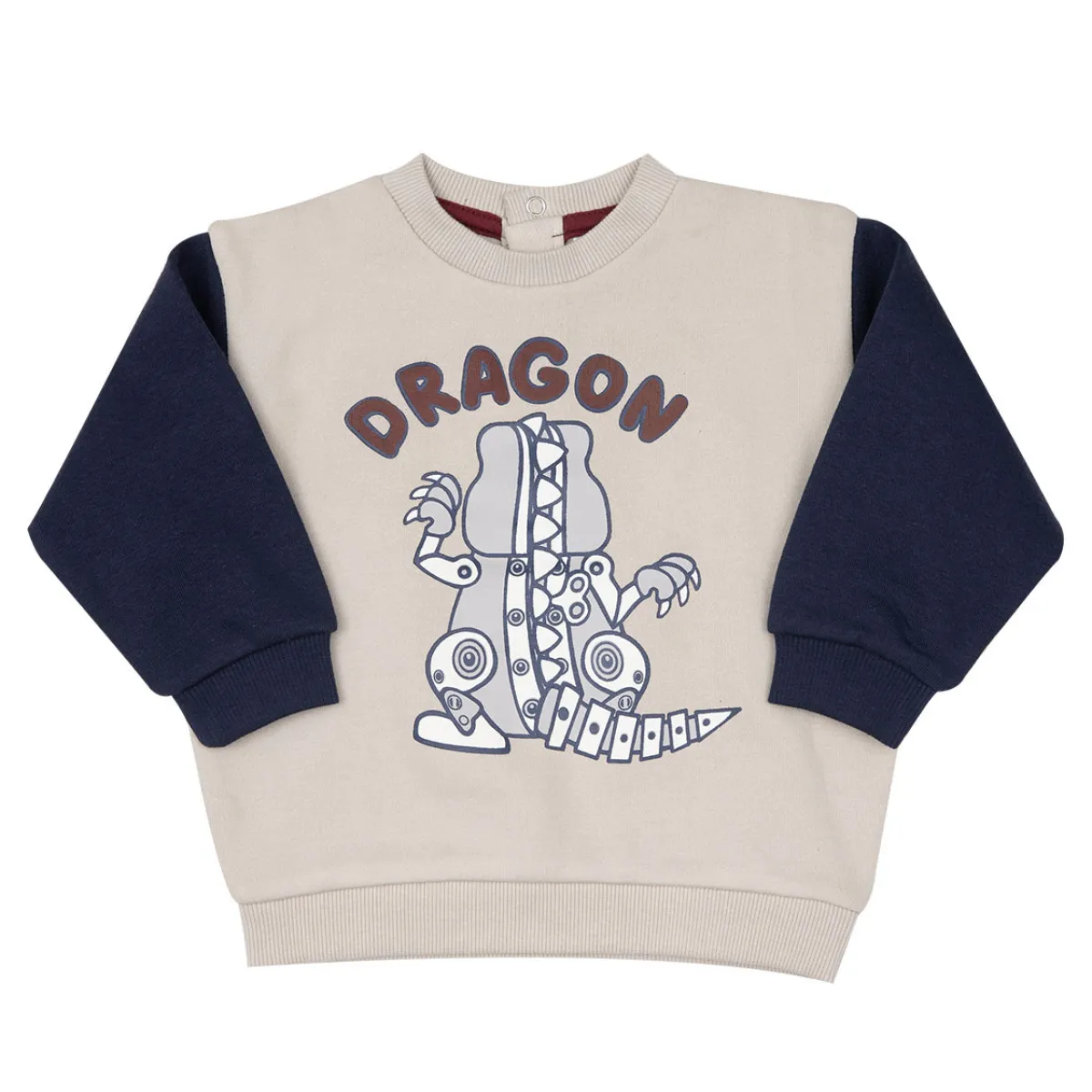 Mawi – maglia felpa bicolore stampa dragon